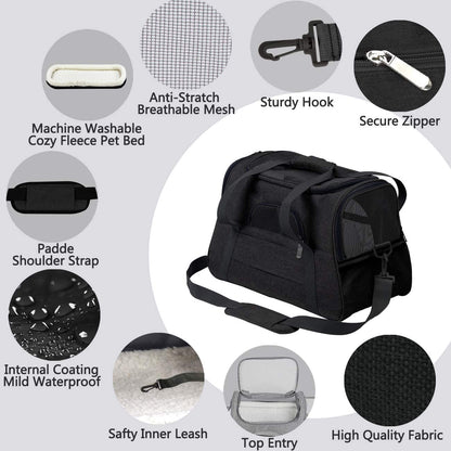 Cat Carrier Dog Carrier for Medium Dogs Dog Travel Crate Soft Slided Collapsible Pet Travel Carrier, Large (20.5" W X 13.5" H X 10" D)